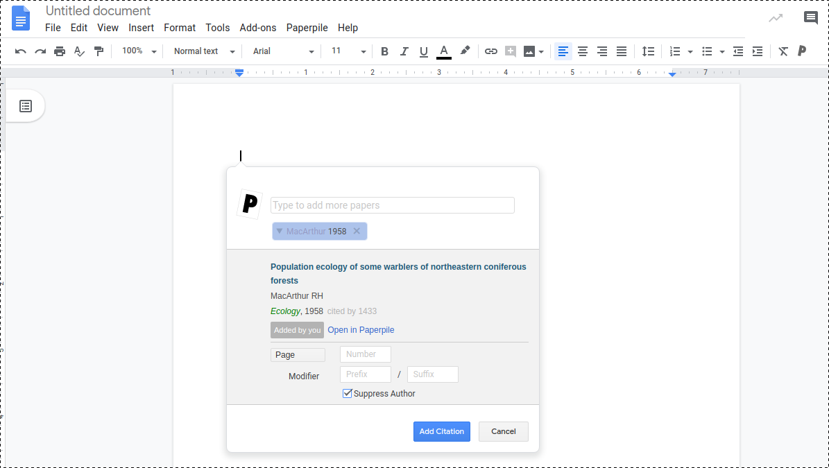 Citation At The Begining Of The Sentence Google Docs Add On Paperpile Forum